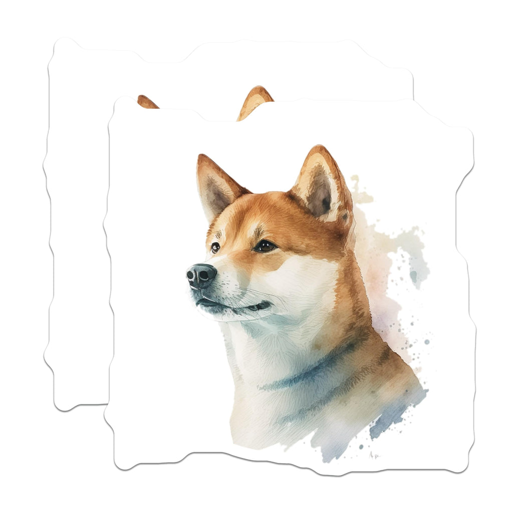 (2 Pack) Shiba Inu Magnets - Dog Lover Gifts - Watercolor Pet Art - 5" On Longest Side - Premium Magnet - for Cars, Refrigerators, Toolboxes, Lockers - Made in USA - MAG14480
