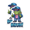 (2 Pack) Bruh Frog Magnets - Funny Meme Decor - Gen Z Sarcastic Refrigerator Locker Office Accessory - 5 Inches On Longest Side - Thick Durable Magnet - Made in USA - MAG36967