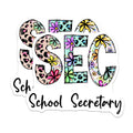 (2 Pack) School Secretary Magnets - Floral Print - Teacher Appreciation Magnet - 5" On Longest Side - Premium Magnet - for Cars, Refrigerators, Toolboxes, Lockers - Made in USA - MAG16182