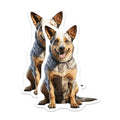 (2 Pack) Blue Heeler Dog Magnets - Australian Cattle Dog Decor - Pet Owner Kitchen Art - 5 Inches On Longest Side - Thick Durable Magnet - Made in USA - MAG27203