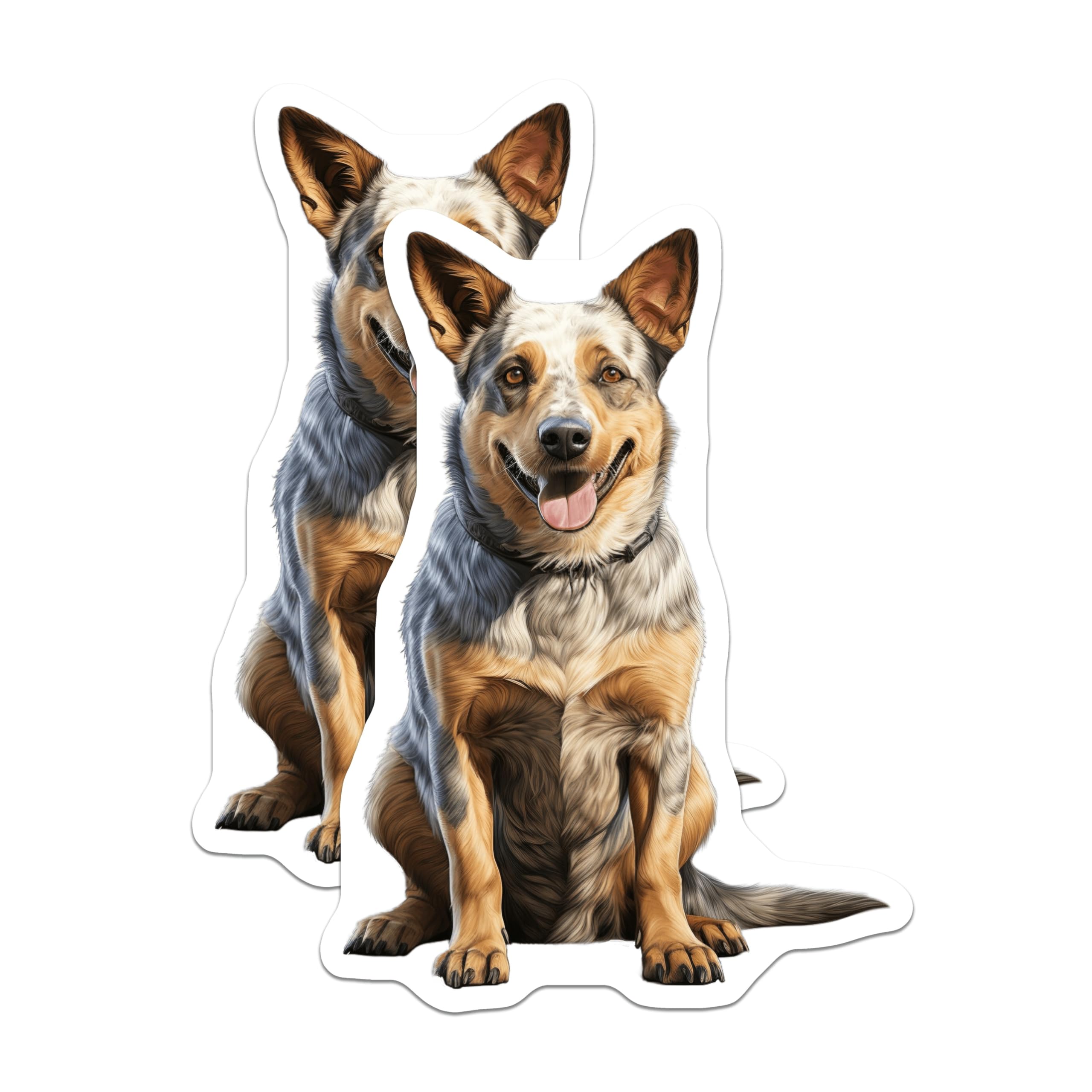 (2 Pack) Blue Heeler Dog Magnets - Australian Cattle Dog Decor - Pet Owner Kitchen Art - 5 Inches On Longest Side - Thick Durable Magnet - Made in USA - MAG27203