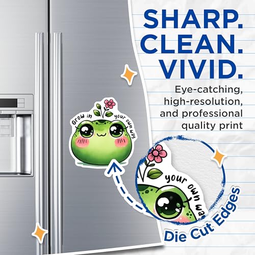 (2 Pack) Cute Froggy Magnets - Inspirational Quote - Adorable Frog - Cute Office Decor - Kawaii Desk Decor - 5" On Longest Side - for Cars, Fridges, Toolboxes - Made in USA - MAG7520