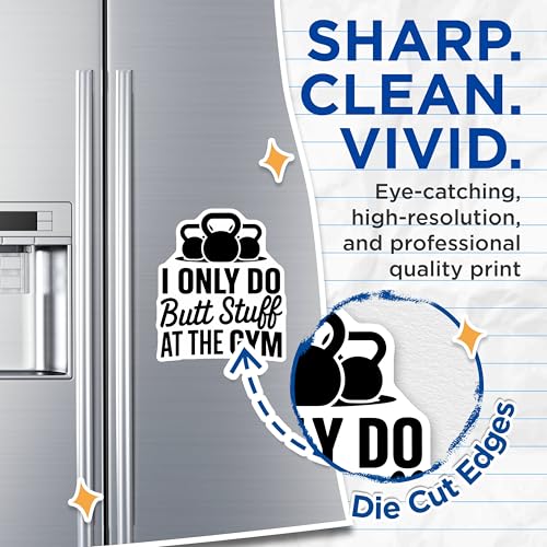 (2 Pack) Funny Fitness Magnets - Gym Humor - Workout Motivation - 5" On Longest Side - for Cars, Fridges, Toolboxes - Made in USA - MAG5608
