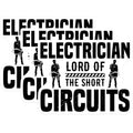 (3 Pack) Electrician Decals - Lord of Short Circuits - Electrical Worker Stickers - 3 Inches On Longest Side - Easy Peel & Apply - Made in USA - 3MCS4493