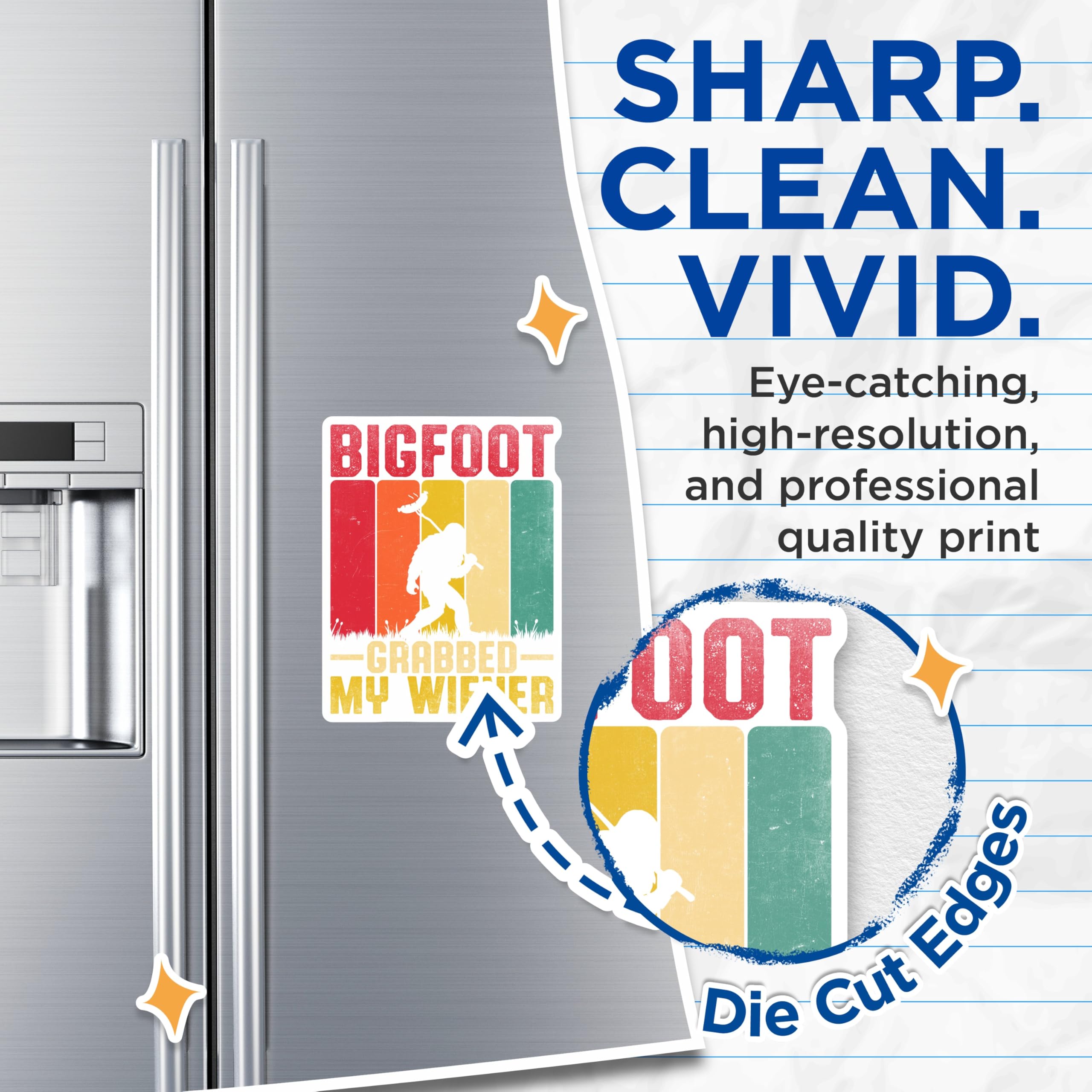 (2 Pack) Bigfoot Magnets - Funny Sasquatch Decor - Grabbed My Wiener Fridge Magnets - 5" On Longest Side - Premium Magnet - for Cars, Refrigerators, Toolboxes, Lockers - Made in USA - MAG16487