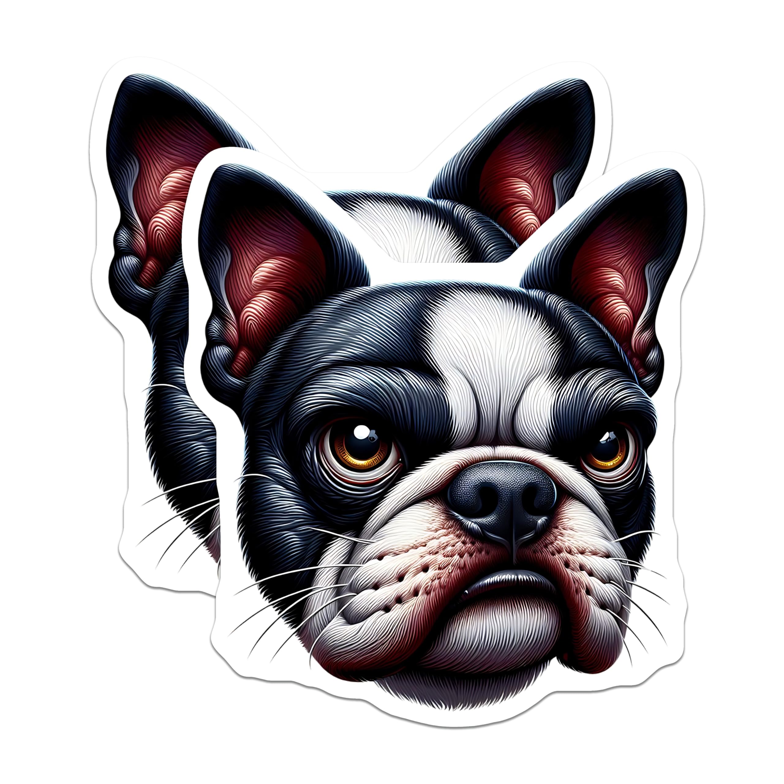 (2 Pack) Boston Terrier Magnets - Dog Lover Decor - Fridge Locker Magnets - 5" On Longest Side - Premium Magnet - for Cars, Refrigerators, Toolboxes, Lockers - Made in USA - MAG14464