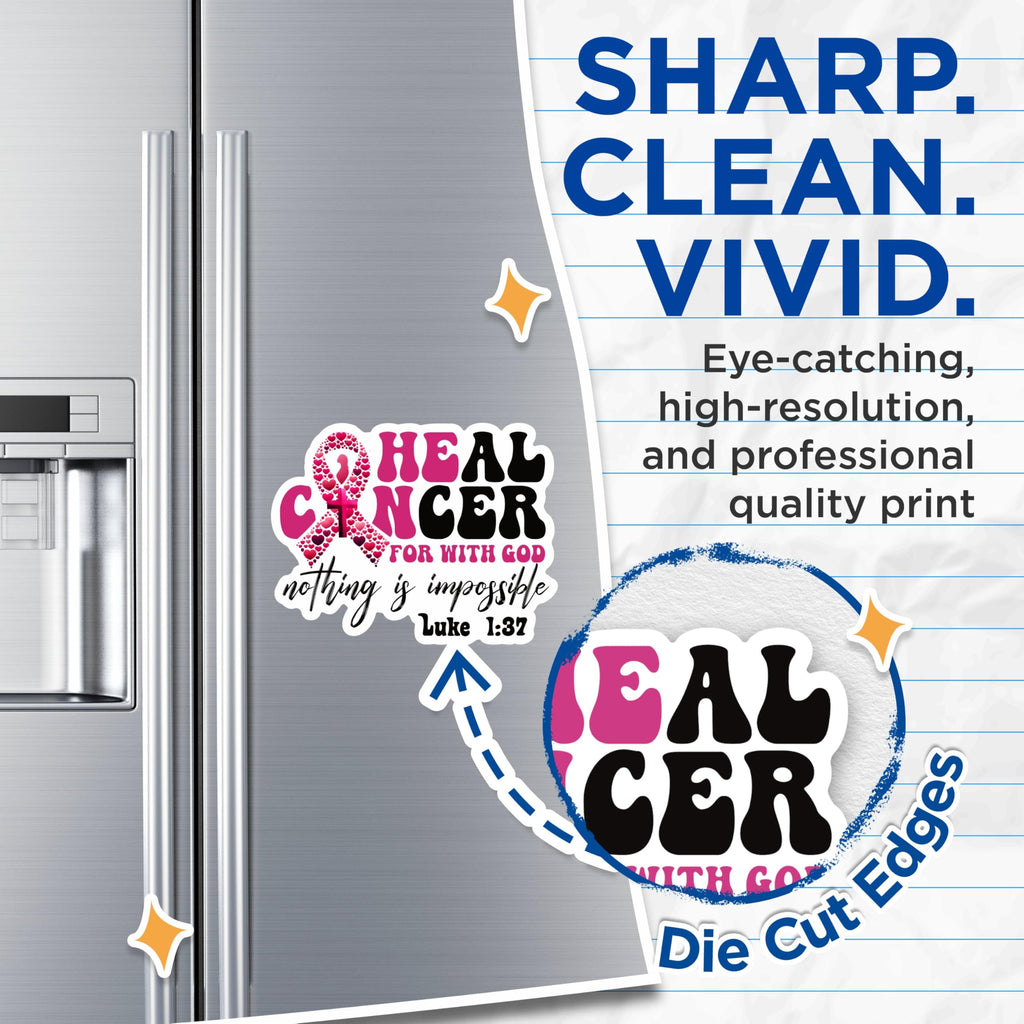 (2 Pack) Luke 1:37 Magnets - Inspirational Magnets - Nothing is Impossible Magnets- 5" On Longest Side - for Fridges, Toolboxes, Cars - Made in USA - MAG2954