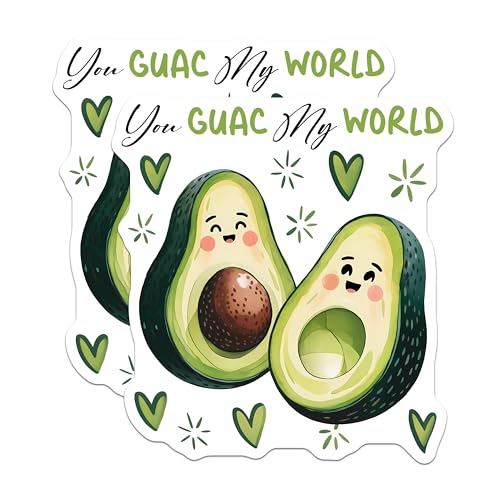 (2 Pack) Avocado Love Magnets Magnets - You Guac My World - Kitchen Decor - 5" On Longest Side - Made in USA - Sticks to Refrigerators & Metal Surfaces - MAG8395