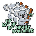 (3 Pack) Koala Decals - Highly Koalafied - Cute Animal Laptop Decal - 3 Inches On Longest Side - Easy Peel & Apply - Made in USA - 3MCS2535
