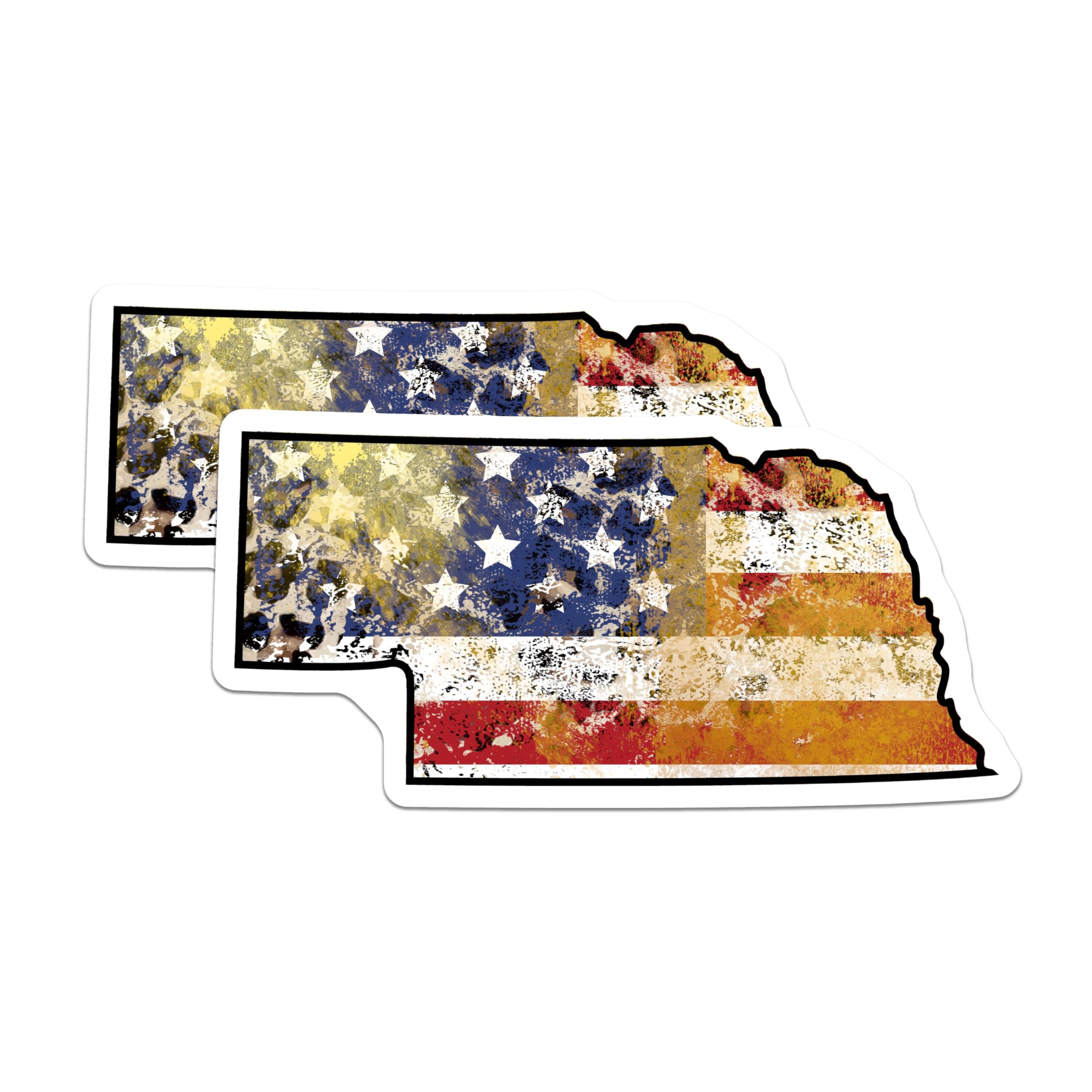 (2 Pack) Nebraska Flag Magnets - Patriotic Home Decor - State Pride Souvenir - 5" On Longest Side - Premium Magnet - for Cars, Refrigerators, Toolboxes, Lockers - Made in USA - MAG18979