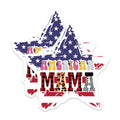 (2 Pack) American Mama Magnets - Patriotic Mom Style - Distressed Flag Decor - Country Western Mama - 5 Inches On Longest Side - Thick Durable Magnet - Made in USA - MAG38142