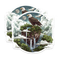(2 Pack) Bald Eagle Magnets - Majestic Wildlife Art - Floating Island Fantasy Decor - Naturecore Scene - 5 Inches On Longest Side - Thick Durable Magnet - Made in USA - MAG36596