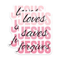 (2 Pack) Jesus Loves Saves Forgives Magnets - Christian Faith Magnet - Religious Kitchen Decor - Inspiring Message - 5 Inches On Longest Side - Thick Durable Magnet - Made in USA - MAG25748