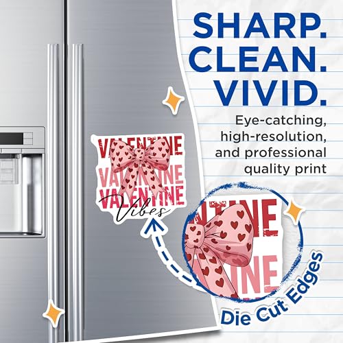 (2 Pack) Valentine Vibes Magnets - Heart Bow - Love Valentine - Cute Red Hearts Magnets for Fridge - 5" On Longest Side - for Cars, Refrigerators, Toolboxes, Lockers - Made in USA MAG3606