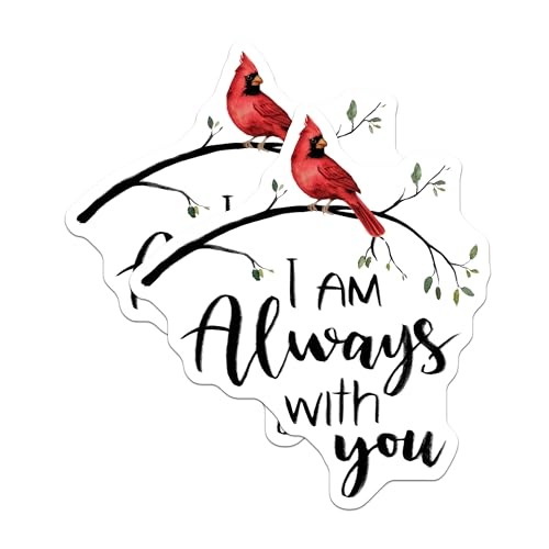 (2 Pack) Inspirational Quote Magnets Magnets - Cardinal Bird Design - Always with You - 5" On Longest Side - Made in USA - Sticks to Refrigerators & Metal Surfaces - MAG8888