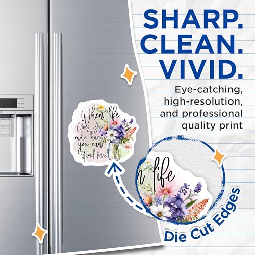 (2 Pack) Inspirational Quote Magnets - Floral Design - Motivational Fridge Magnets - 5" On Longest Side - for Cars, Fridges, Toolboxes - Made in USA - MAG4310