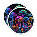 (2 Pack) Psychedelic Mushroom Stickers - Colorful Fungus Art - Trippy Forest Scene - 5" On Longest Side - Sticks to Smooth Flat Surfaces - Made in USA - BMCS6795