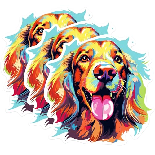 (3 Pack) Spaniel Dog Decals - Colorful Pet Art - Laptop Decal Stickers - 3 Inches On Longest Side - Easy Peel & Apply - Made in USA - 3MCS0750