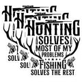 (3 Pack) Hunting Fishing Decals - Outdoorsman - Funny Hunter Fisherman Laptop Decal - 3 Inches On Longest Side - Easy Peel & Apply - Made in USA - 3MCS4920