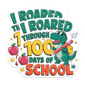 (2 Pack) 100 Days of School Stickers - Fun Dinosaur School Stickers - Cute Classroom Celebration Stickers - 5" On Longest Side - Sticks to Any Smooth Flat Surface - Made in USA - BMCS3502
