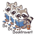 (3 Pack) Booktrovert Raccoon Decals - Reading Raccoon - Coffee Lover - Laptop Decal - 3 Inches On Longest Side - Easy Peel & Apply - Made in USA - 3MCS4983