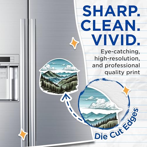 (2 Packs) Mountains Forest Hiking Magnets - Nature Beautiful Scenery Magnets - 5 Inches On Longest Side - Premium Magnet - for Fridges, Toolboxes, Cars - Made in USA - MAG2286