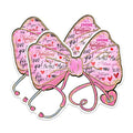 (2 Pack) Valentine Bow Stickers - Love You Stickers - Romantic Heart Stickers - 5" On Longest Side - Sticks to Any Smooth Flat Surface - Made in USA - BMCS2868