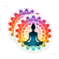 (2 Pack) Yoga Meditation Magnets - Vibrant Chakra Mandala Art - Spiritual Zen Home Decor - Peaceful Mindfulness Artwork - 5 Inches On Longest Side - Thick Durable Magnet - Made in USA - MAG22590