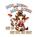 (2 Pack) Moo Bitch Magnets - Get Out The Way - Funny Cow Magnets for Fridge or Locker - 5" On Longest Side - for Cars, Fridges, Toolboxes - Made in USA - MAG3783
