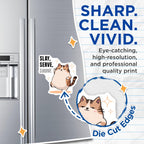 (2 Pack) Cat Quote Magnets - Cute Cat Decor - Funny Inspirational - Kitten Art - Slay Serve Survive - 5" On Longest Side - for Cars, Fridges, Toolboxes - Made in USA - MAG5586