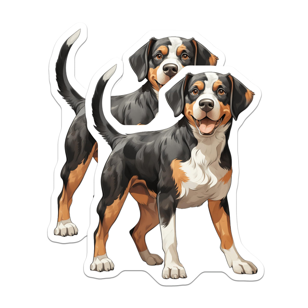 (2 Pack) Happy Tri-Color Dog Magnets - Bernese Mountain Dog - Greater Swiss Dog Lover Decor - 5 Inches On Longest Side - Thick Durable Magnet - Made in USA - MAG28588