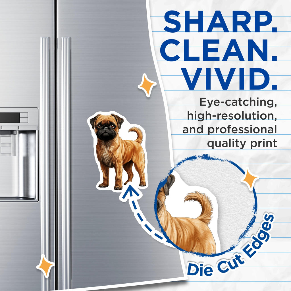 (2 Pack) Brussels Griffon Dog Magnets - Pet Owner Accessory - Cute Animal Decor for Dog Lovers - 5 Inches On Longest Side - Thick Durable Magnet - Made in USA - MAG26994