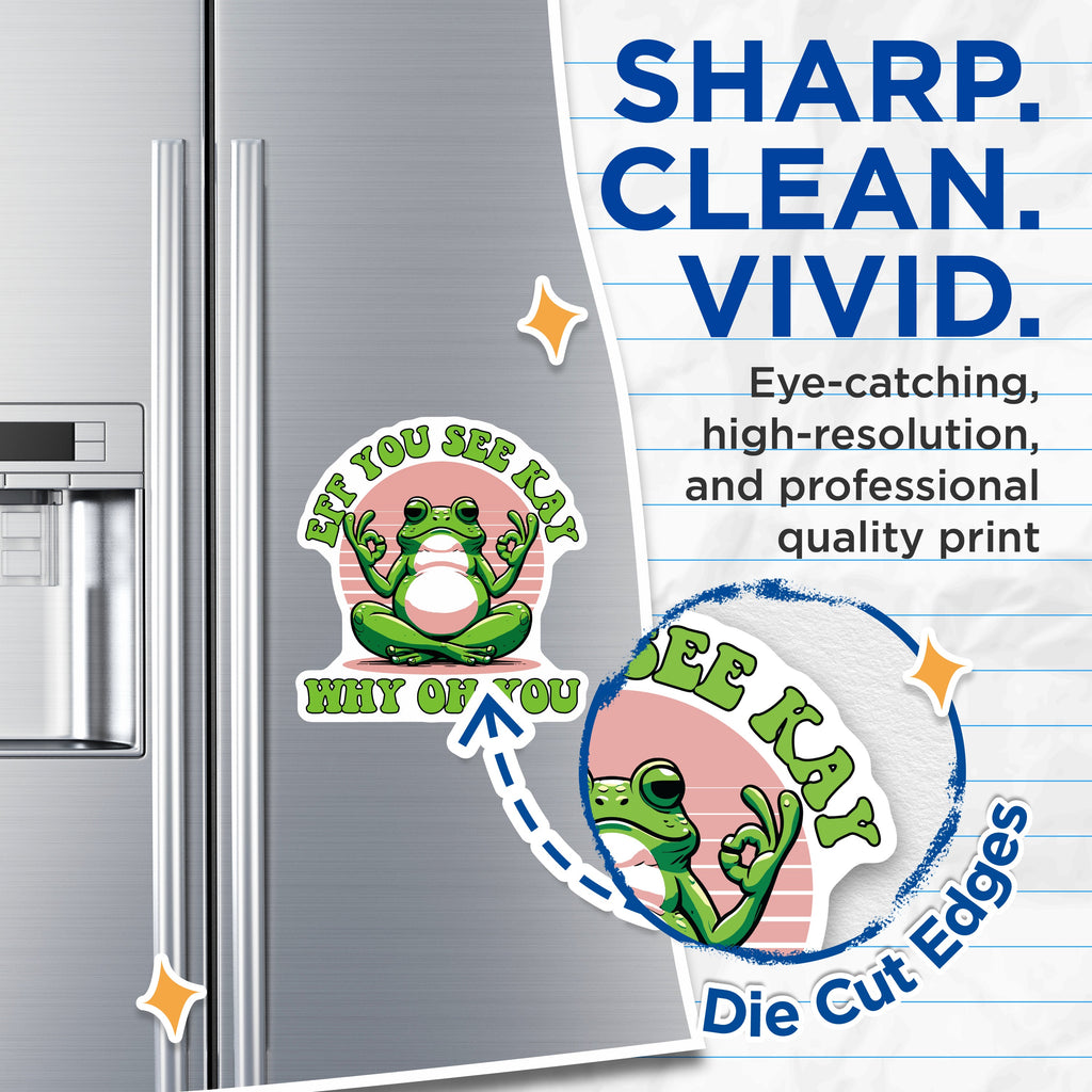 (2 Pack) Funny Frog Magnets - F You See Kay Why Oh You - Sarcastic Quote - Quirky Meme Refrigerator Decor - 5 Inches On Longest Side - Thick Durable Magnet - Made in USA - MAG39782