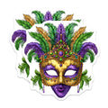 (2 Pack) Ornate Mask Magnets - Masquerade Party Decor - Purple Gold Green Refrigerator Art - 5 Inches On Longest Side - Thick Durable Magnet - Made in USA - MAG39466