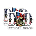 (2 Pack) Dad Man Myth Legend Magnets - Patriotic Veteran Magnets - Military Appreciation Dad Magnets - 5" On Longest Side - for Cars, Refrigerators, Toolboxes, Lockers - Made in USA BMCS3237