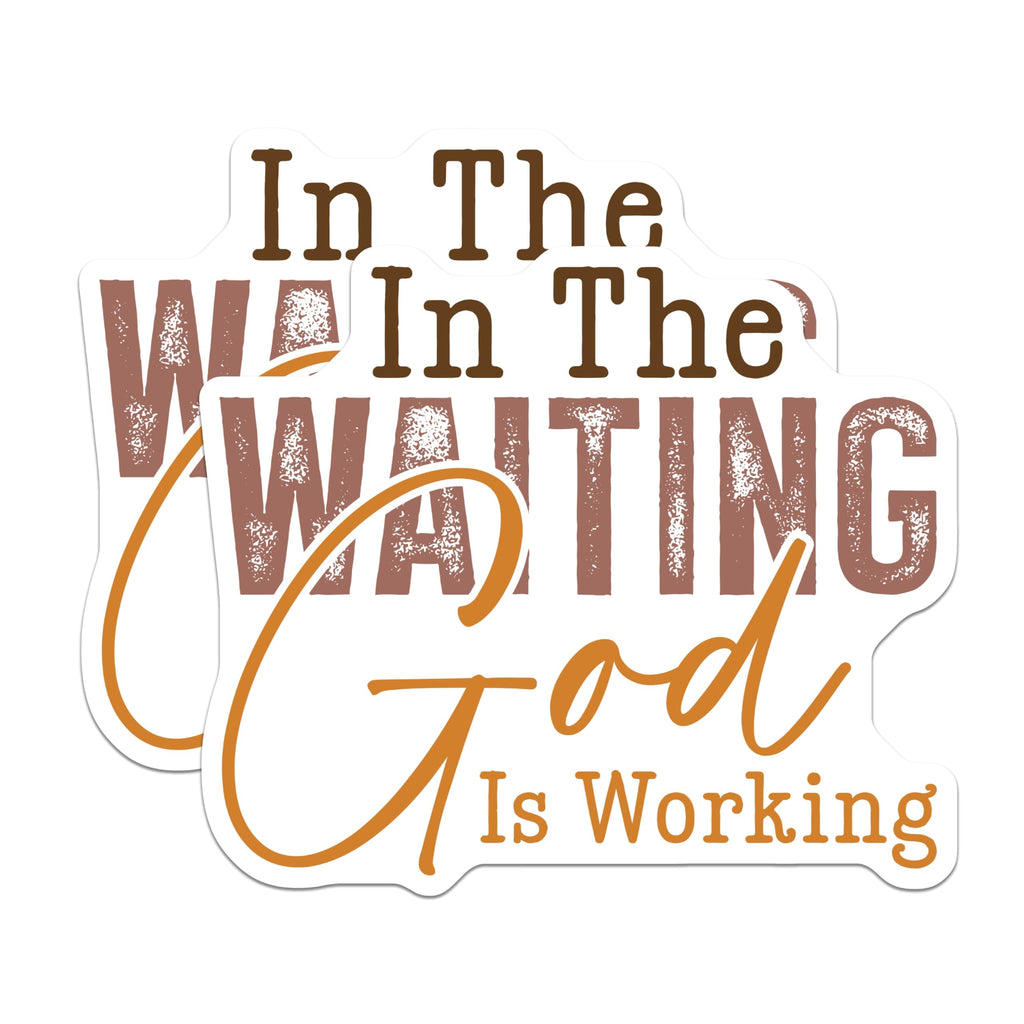 (2 Pack) Christian Faith Magnets - God is Working Refrigerator Decor - Inspirational Religious Saying - 5 Inches On Longest Side - Thick Durable Magnet - Made in USA - MAG29318
