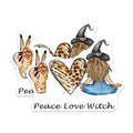 (2 Pack) Peace Love Witch Magnets - Boho Aesthetic Decor - Spiritual Witchy Vibes - Modern Mystical Fridge Magnets - 5 Inches On Longest Side - Thick Durable Magnet - Made in USA - MAG36595