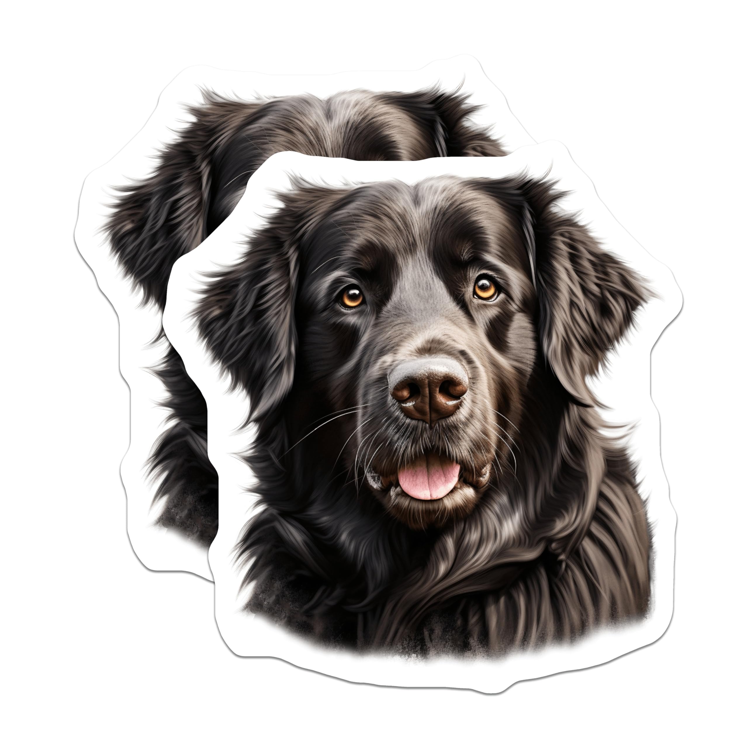 (2 Pack) Newfoundland Dog Magnets - Black Canine Decor - Pet Lover Accessory - Animal Fridge Artwork - 5 Inches On Longest Side - Thick Durable Magnet - Made in USA - MAG29192