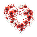 (2 Pack) Red Floral Heart Magnets - Valentine's Day Decor - Mother's Day Present - 5 Inches On Longest Side - Thick Durable Magnet - Made in USA - MAG30104