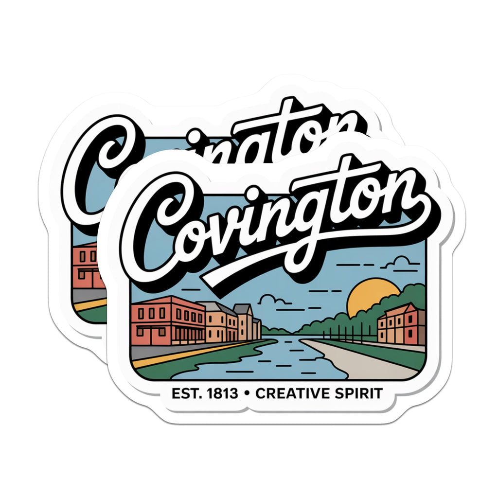 (2 Pack) Covington Magnets - Kentucky Souvenir- Cityscape Refrigerator Decor - 5" On Longest Side - Premium Magnet - for Cars, Refrigerators, Toolboxes, Lockers - Made in USA - MAG18001