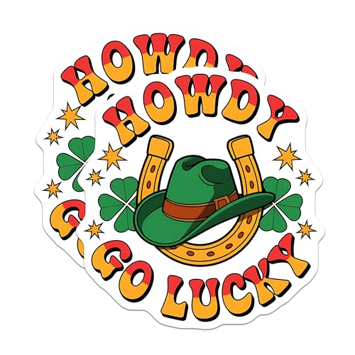 (2 Pack) Howdy Go Lucky Magnets - Western - Irish Luck Magnets - Fun Magnetic - St. Patrick's Day Magnets - 5" On Longest Side - for Cars, Fridges, Toolboxes - Made in USA - MAG3918