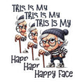 (3 Pack) This is My Happy Face Decals - Grumpy Old Man Sticker - Funny Elderly Decals - 3 Inches On Longest Side - Easy Peel & Apply - Made in USA - 3MCS7583