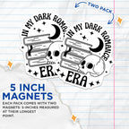 (2 Pack) Dark Romance Era Magnets - Gothic Reading Room Decor - Spooky Literary Aesthetic - Skull and Books Art - Moon Design - 5 Inches On Longest Side - Thick Durable Magnet - Made in USA - MAG22285