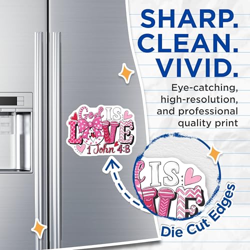 (2 Pack) God is Love Magnets Magnets - Christian Decor - 5" On Longest Side - Made in USA - Sticks to Refrigerators & Metal Surfaces - MAG8814