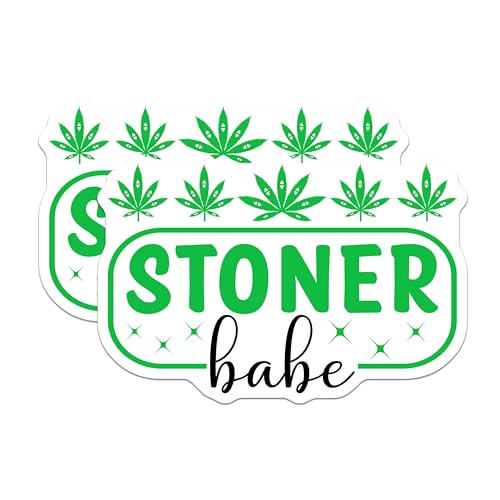 (2 Pack) Stoner Babe Magnets Magnets - Weed Lover Decor - Cannabis Culture Merchandise - 5" On Longest Side - Made in USA - Sticks to Refrigerators & Metal Surfaces - MAG9225