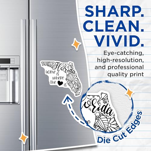 (2 Pack) Florida Home Magnets Magnets - State Shape Decoration - Inspirational Quote Art - 5" On Longest Side - Made in USA - Sticks to Refrigerators & Metal Surfaces - MAG9107