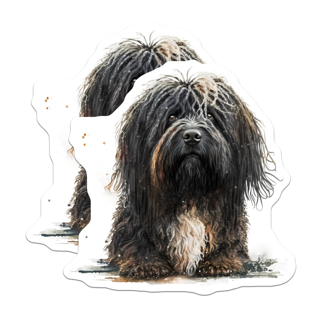 (2 Pack) Watercolor Shaggy Dog Magnets - Pet Lover Fridge Decor - Animal Art Accent - 5 Inches On Longest Side - Thick Durable Magnet - Made in USA - MAG27482