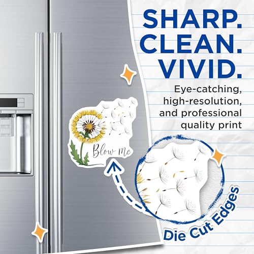 (2 Pack) Dandelion Blow Me Magnets Magnets - Inspirational Home Decor - Flower-Themed Office Accessories - 5" On Longest Side - Made in USA - Sticks to Refrigerators & Metal Surfaces - MAG8618