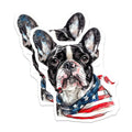 (2 Pack) French Bulldog Magnets - Patriotic Dog Decor - American Flag Frenchie - Dog Lover Accent Piece - 5 Inches On Longest Side - Thick Durable Magnet - Made in USA - MAG36102
