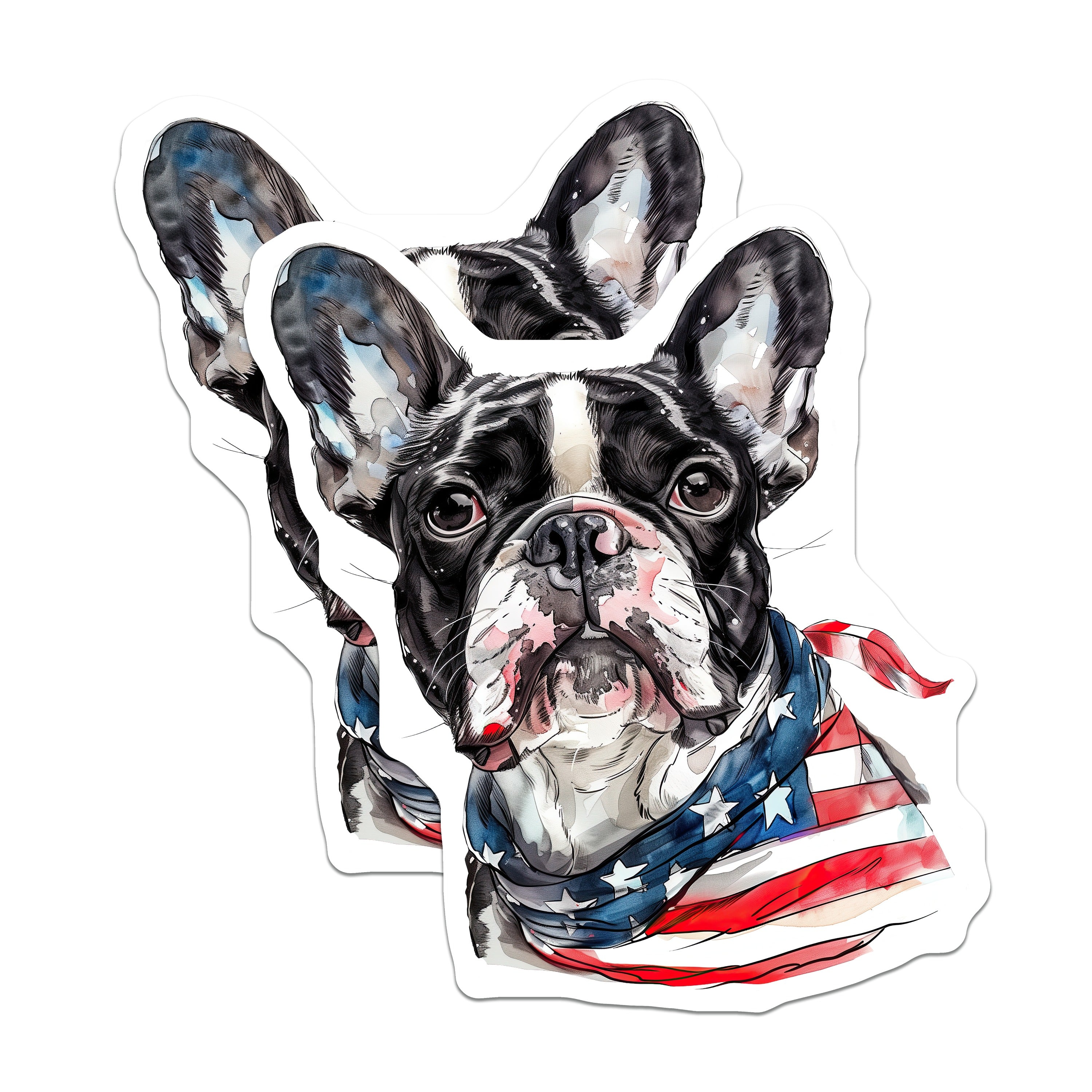 (2 Pack) French Bulldog Magnets - Patriotic Dog Decor - American Flag Frenchie - Dog Lover Accent Piece - 5 Inches On Longest Side - Thick Durable Magnet - Made in USA - MAG36102